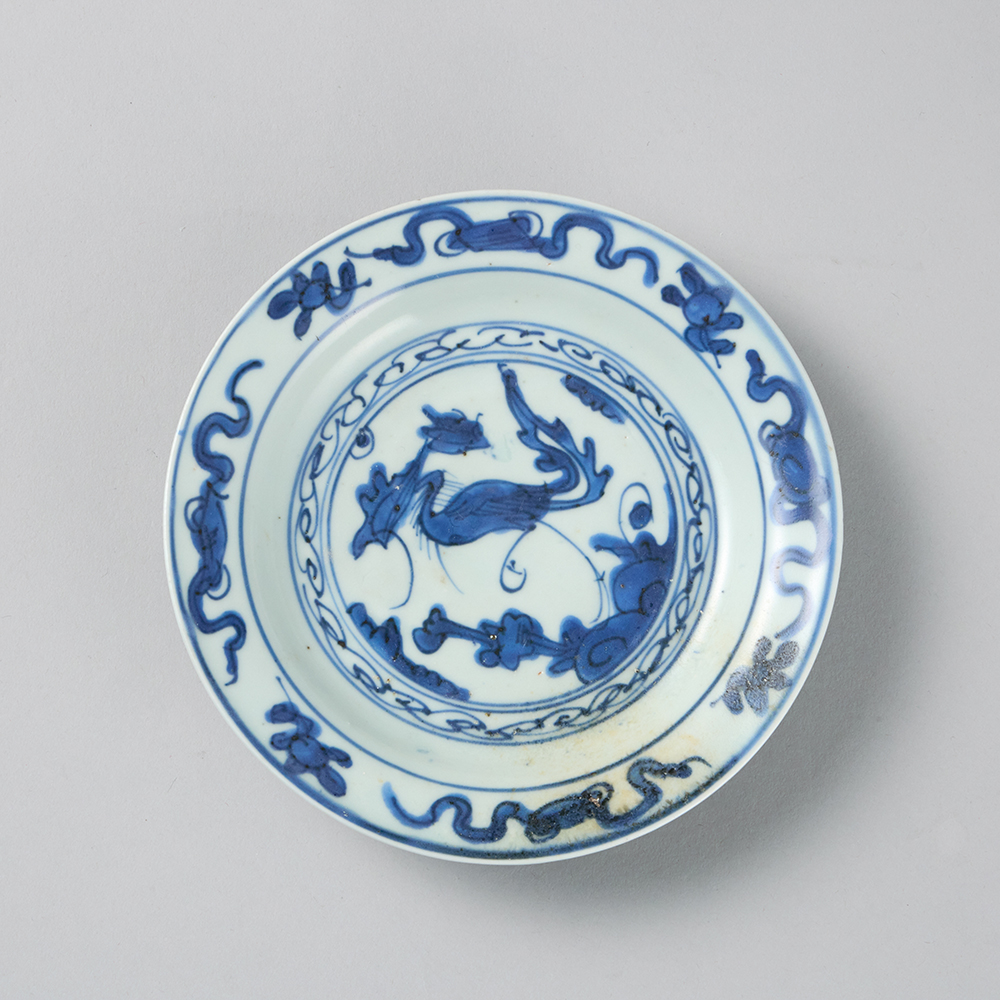 Lot1032 A blue and white 'crane' plate Ming Dynasty Wanli period(명나라 만력제 1572-1620)