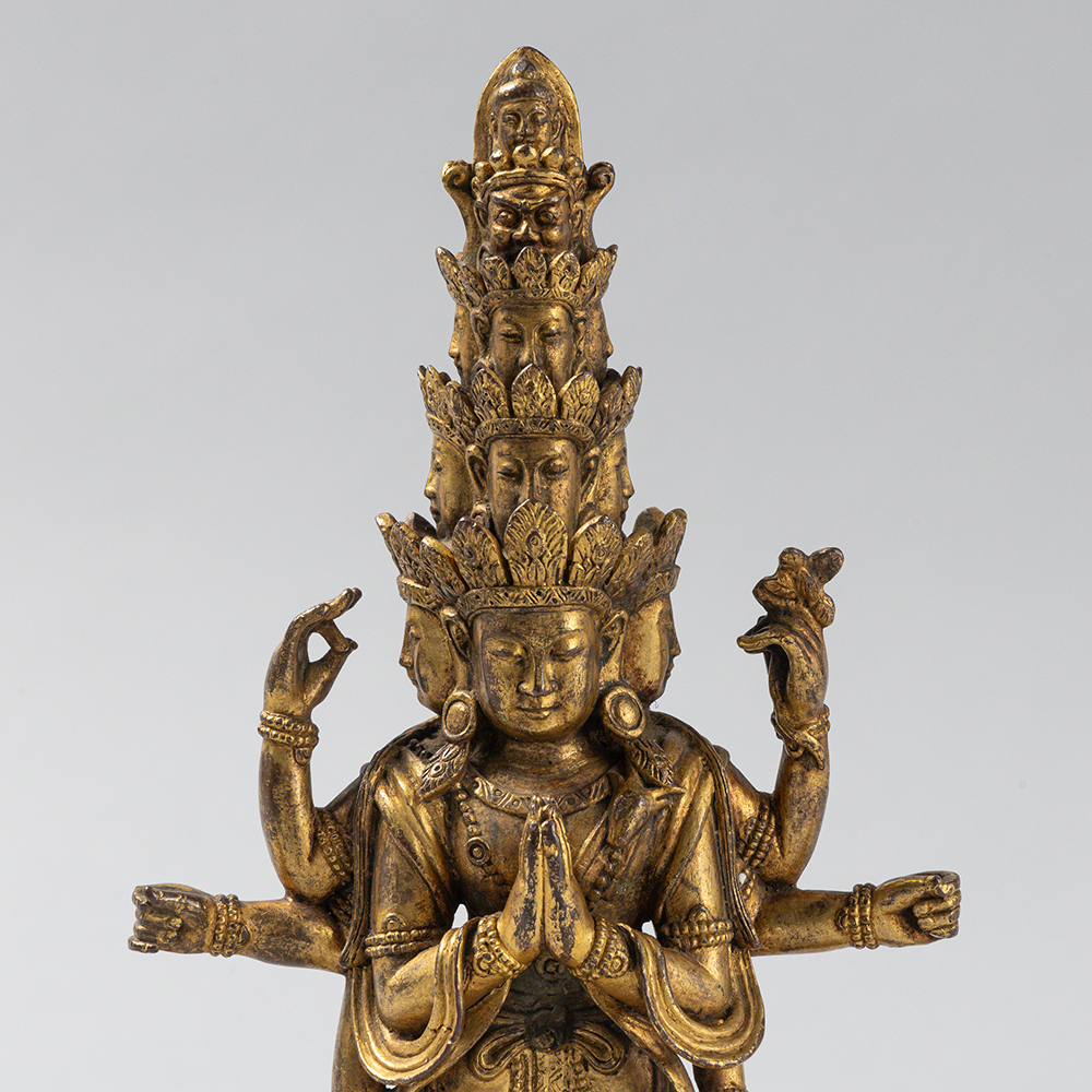 Lot3012 A Rare Gilt Bronze Statue of Avalokitesvara Ming Dynasty(1368-1644)