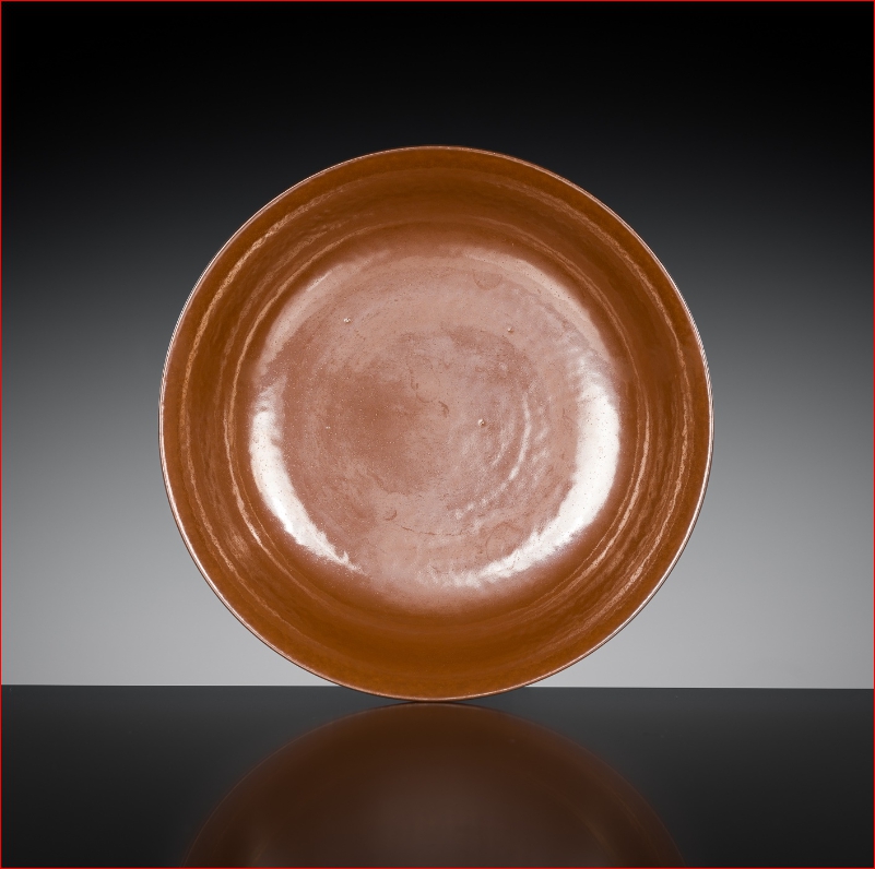 Lot1080 A CAFÉ-AU-LAIT GLAZED SHALLOW BOWL, YONGZHENG MARK AND PERIOD(1722-1735)